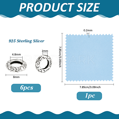 6Pcs 925 Sterling Silver European Beads STER-PH0004-79-1