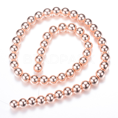 Electroplate Non-magnetic Synthetic Hematite Bead Strands G-Q466-10mm-03-1