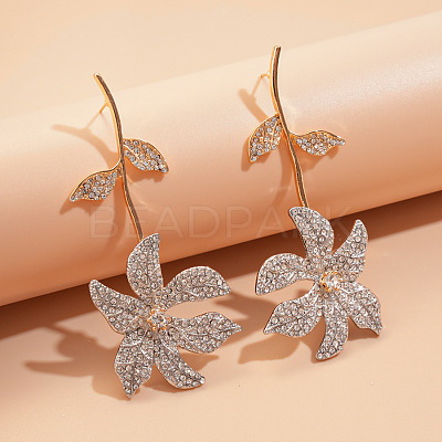 Alloy Rhinestone Stud Earrings for Women FS-WG7EB11-01-1