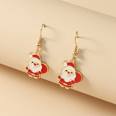 Simple Christmas Alloy Dangle Earrings LJ9715-4-1