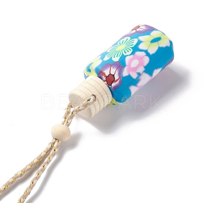 Empty Glass Perfume Bottle Pendants HJEW-A004-01-1