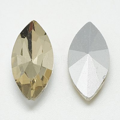 Pointed Back Glass Rhinestone Cabochons RGLA-T083-9x18mm-04-1