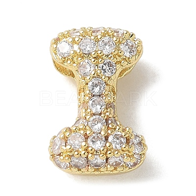 Brass Micro Pave Cubic Zirconia Beads KK-P290-61G-I-1