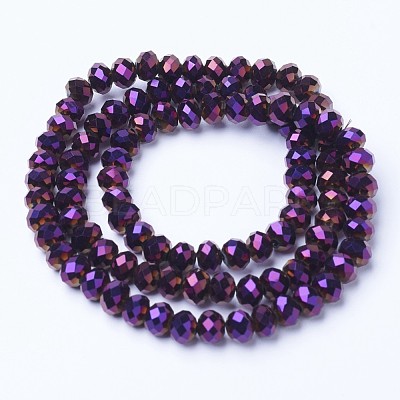 Electroplate Transparent Glass Beads Strands EGLA-A034-T4mm-UA06-1