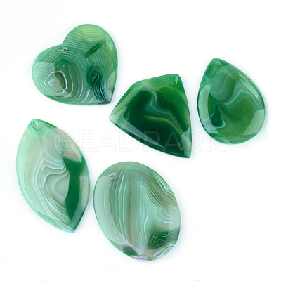 Natural Striped Agate/Banded Agate Pendants G-S208-03-1