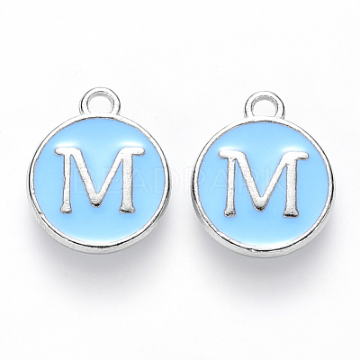 Platinum Plated Alloy Enamel Charms X-ENAM-S118-04M-P-1