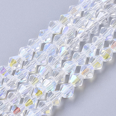 Electroplate Glass Beads Strands EGLA-Q118-4mm-C17-1