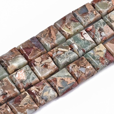 Natural Aqua Terra Jasper Beads Strands G-S366-018B-1