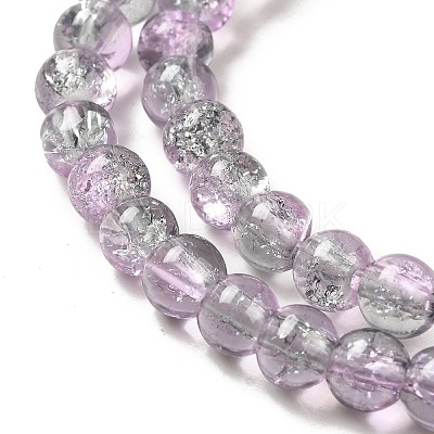 Spray Painted Crackle Glass Beads Strands X-CCG-Q002-6mm-02-1