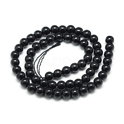 Natural Black Tourmaline Beads Strands X-G-S150-30-6mm-1