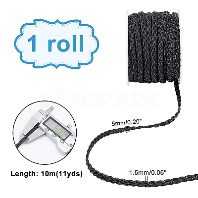 10m 3-Ply PU Leather Braided Cord LC-PH0001-07B-1