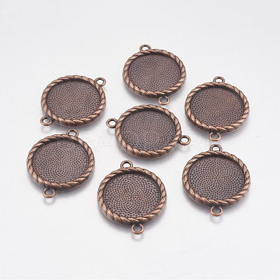 Zinc Alloy Cabochon Connector Settings X-PALLOY-A15774-R-FF-1