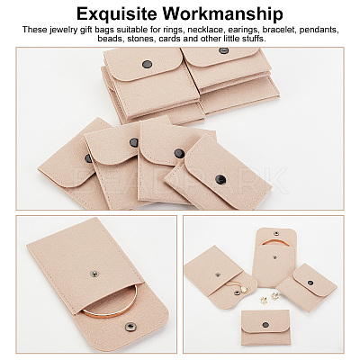 12Pcs 4 Styles Portable Felt Card Cover Bag ABAG-GA0001-21D-1
