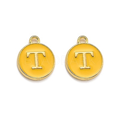 Golden Plated Alloy Enamel Charms LS-ENAM-Q437-13T-1