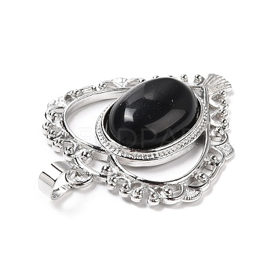 Natural Obsidian Pendants G-I322-04P-02-1