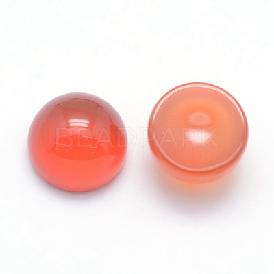 Natural Carnelian Cabochons G-P393-R03-6mm-1
