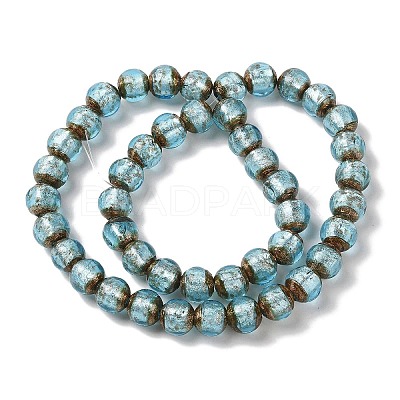 Handmade Gold Sand Lampwork Beads Strands LAMP-P062-01E-1