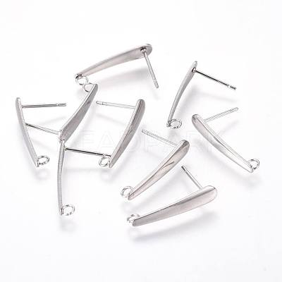 Non-Tarnish 304 Stainless Steel Ear Stud Components STAS-F222-036-1