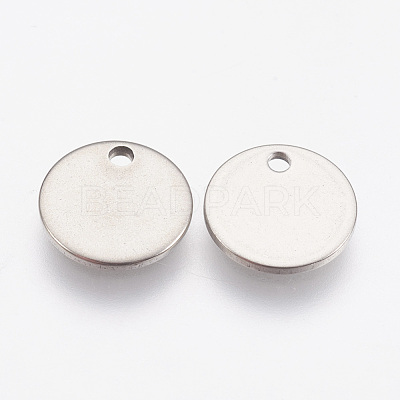 304 Stainless Steel Stamping Blank Tag Pendants X-STAS-Q056-10mm-1