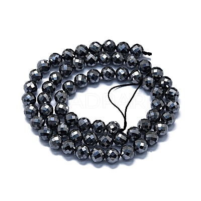 Natural Terahertz Stone Beads Strands G-G927-36-1