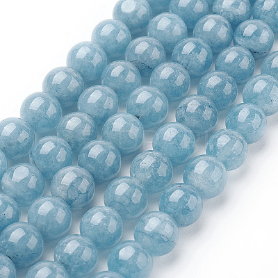 Natural Blue Quartz Beads Strands G-O047-07-6mm-1