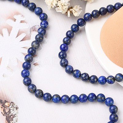 Natural Lapis Lazuli Beads Strands G-G099-8mm-7-1