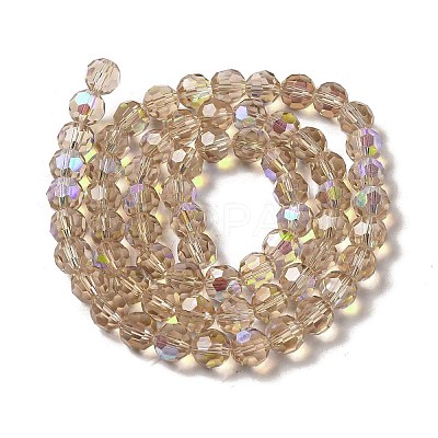 Electroplate Transparent Glass Beads Strands EGLA-A035-T8mm-L22-1
