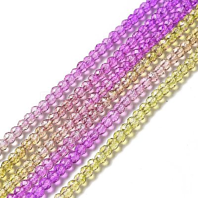 Transparent Gradient Color Glass Beads Strands X1-GLAA-H021-01B-03-1