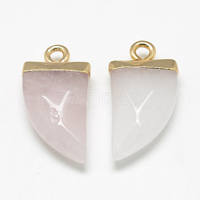 Natural Rose Quartz Pointed Pendants X-G-Q966-11-1