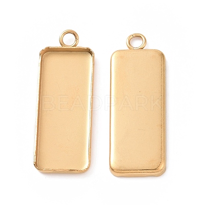Ion Plating(IP) 304 Stainless Steel Pendant Cabochon Settings STAS-I069-36G-1