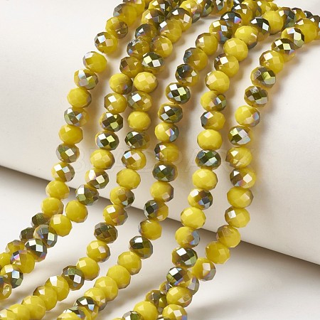 Electroplate Opaque Glass Beads Strands EGLA-A034-P6mm-S07-1