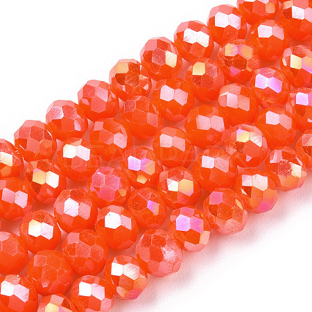 Electroplate Glass Beads Strands EGLA-A044-P6mm-B03-1