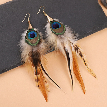 Alloy Feather Dangle Earrings FS-WGF4526-02-1