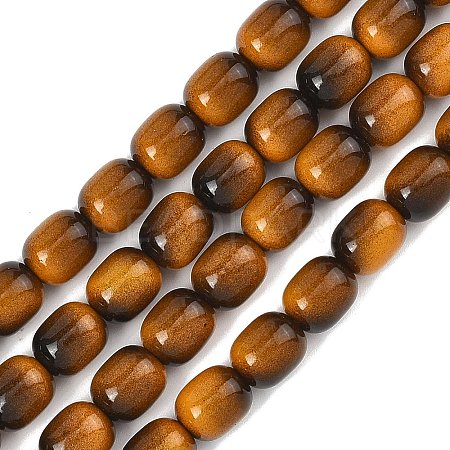 Dyed Imitation Tiger Eye Glass Beads Strands GLAA-H040-02E-1