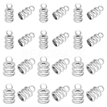 DICOSMETIC 80Pcs 2 Size 201 Stainless Steel Cord Ends STAS-DC0010-93-1