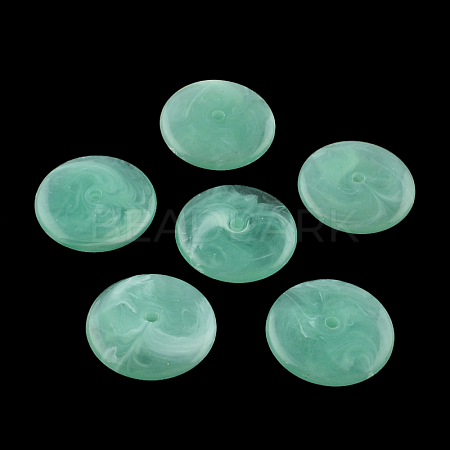 Flat Round Imitation Gemstone Acrylic Beads OACR-R040-20-1