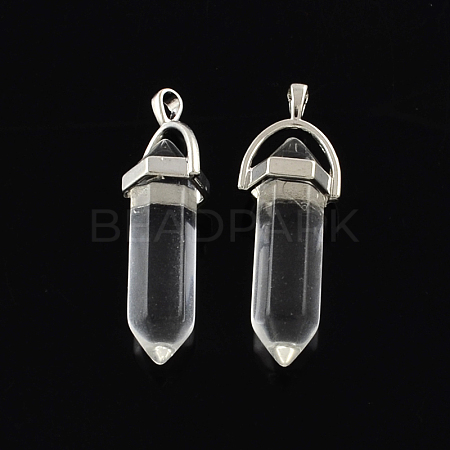Crystal Stone Pendants with Alloy Findings X-G-R278-33P-1