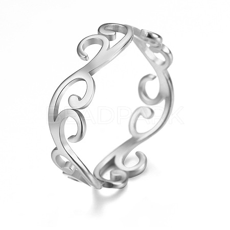 Branch 304 Stainless Steel Finger Rings FS-WG833A8-04-1