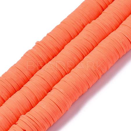 Flat Round Handmade Polymer Clay Beads CLAY-R067-12mm-12-1