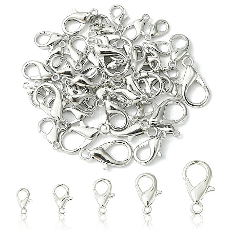 50Pcs 5 Styles Zinc Alloy Lobster Claw Clasps FIND-YW0003-96P-1
