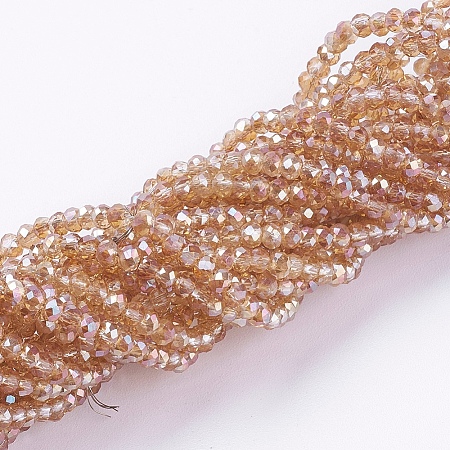 Electroplate Glass Beads Strands GLAA-F078-FR06-1
