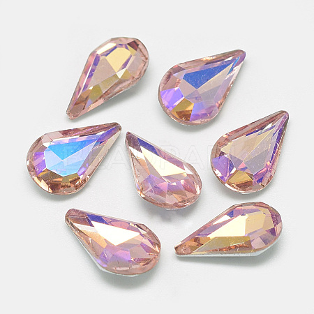 Pointed Back Glass Rhinestone Cabochons RGLA-T014-8x13mm-04-1