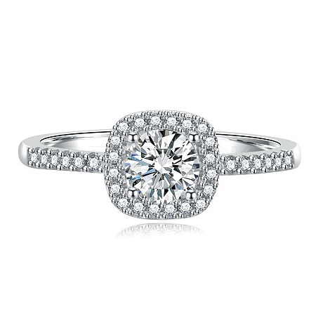 Rhodium Plated 925 Sterling Silver Micro Pave Cubic Zirconia Adjustable Rings AJEW-U007-25P-1