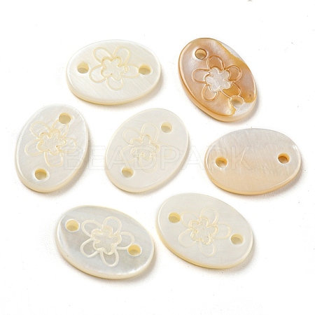 Natural Freshwater Shell Connector Charms SHEL-Q026-01-1