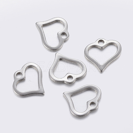 304 Stainless Steel Open Heart Charms STAS-F159-38P-1