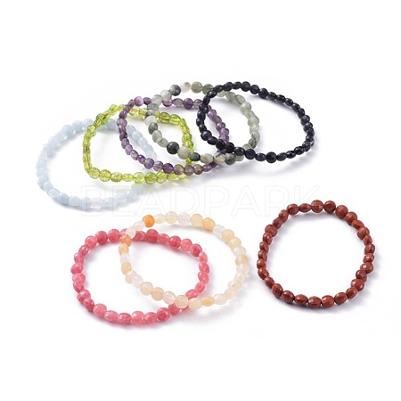 Natural & Synthetic Gemstone Stretch Bracelets BJEW-JB04661-1