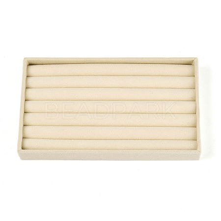 6-Slot Rectangle Velvet Wedding Ring Storage Display Trays AJEW-WH0471-129B-01-1