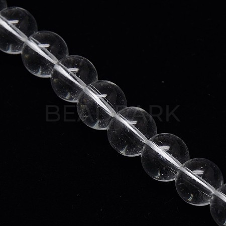 1 Strand Clear Crystal Glass Round Beads Strands X-EGLA-F037-10mm-B02-1