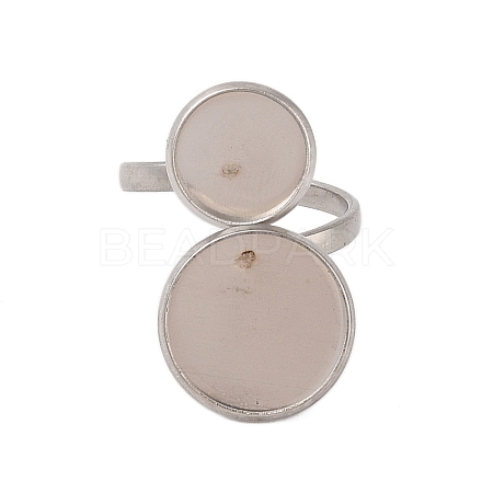 Non-Tarnish 304 Stainless Steel Open Cuff Ring Findings STAS-E124-05O-P-1
