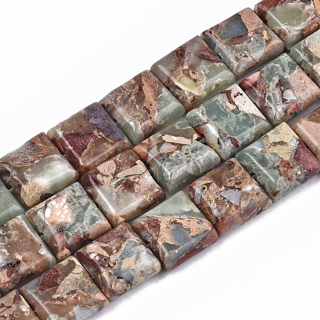Natural Aqua Terra Jasper Beads Strands G-S366-018B-1